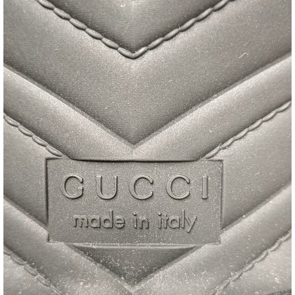 Gucci Logo Embossed Mid-Heel Rubber Sandals Black EU37 624730 - Picture 9 of 11